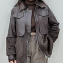 کاپشن چرم ترکیب با پوست 2764