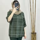 شومیز چهارخونه جلو بسته 1497