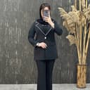 مانتو مروارید یقه انگلیسی 1584