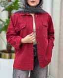 شومیز کتان جیب پاکتی 2876