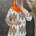 مانتو طرح دار گاندوزی 1578