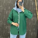 شومیز مانتویی تک جیب بهاره 1493