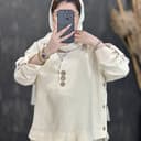 شومیز دبل فیس دکمه چوبی 1768