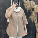 شومیز لنین دکمه چوبی 1757