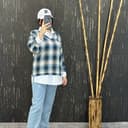 شومیز چهارخونه ترکیبی 1515