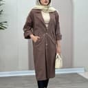 مانتو دانشجویی اداری دکمه چوبی 2514